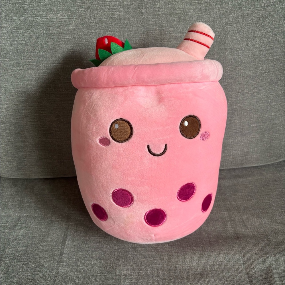 Cute Pink Bubble Tea Plush Toy